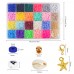 Zoyomax 4000 Pcs Clay Beads 6mm 20 Colors Flat Round Polymer Clay Spacer Beads with Pendant Charms Kit and 4 Roll Elastic Strings for DIY Jewelry Making Bracelets Necklace 
