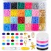 Zoyomax 4000 Pcs Clay Beads 6mm 20 Colors Flat Round Polymer Clay Spacer Beads with Pendant Charms Kit and 4 Roll Elastic Strings for DIY Jewelry Making Bracelets Necklace 